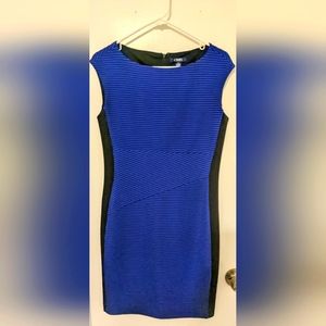 Chaps Blue and Black Stripe Stretch Dress